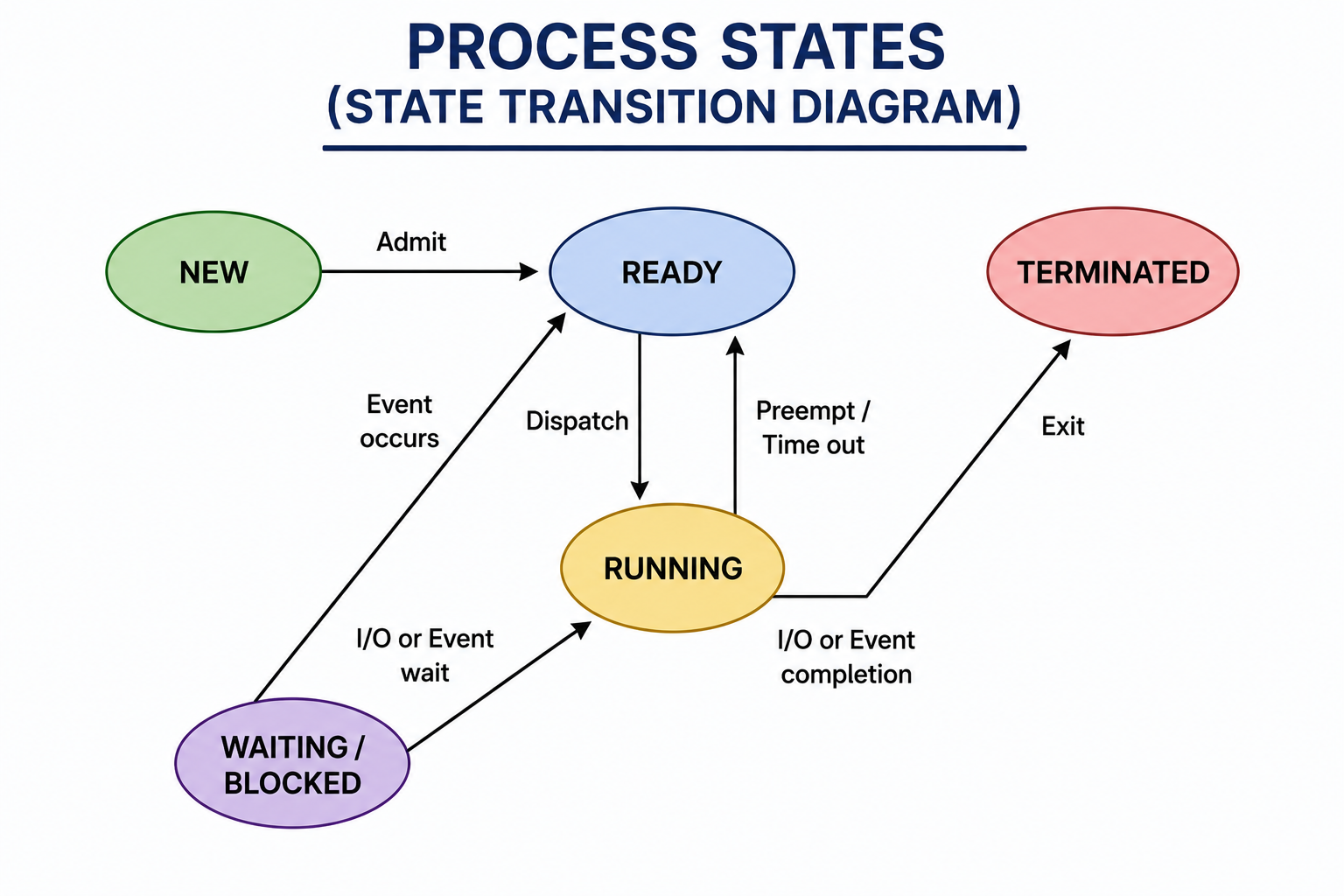 What are the different states of a process? image 1