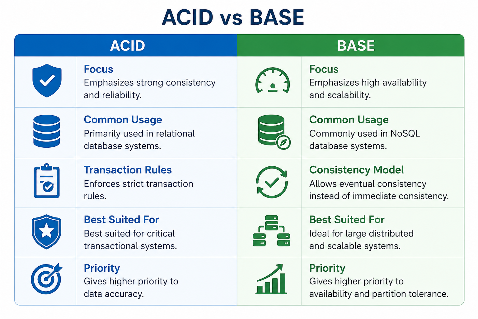 What distinguishes ACID from BASE in database systems? image 1